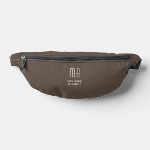 Elegant Monogrammed Brown Bum Bags