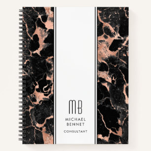 Elegant Monogrammed Business Notebook