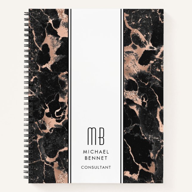 Elegant Monogrammed Business   Notebook (Front)