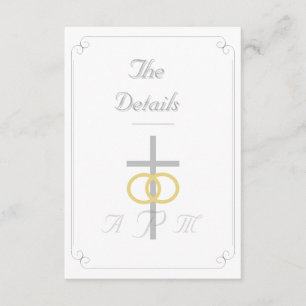 Elegant Monogrammed Catholic Wedding Enclosure Card