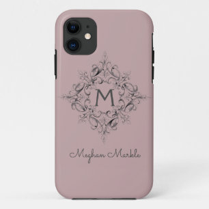 Elegant Monogrammed classic pink Case-Mate iPhone Case-Mate iPhone Case