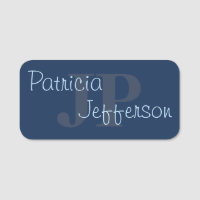 Elegant Monogrammed Dark Blue Modern Professional