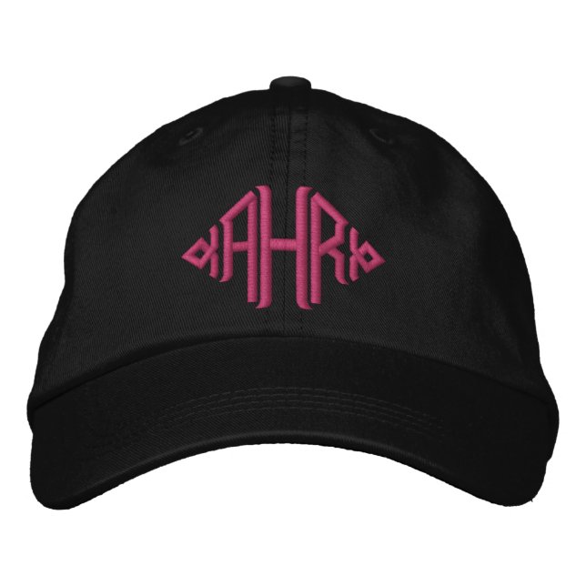 Elegant Monogrammed Embroidered Hat (Front)