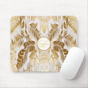 Elegant Monogrammed Gilded Aura Mousepad