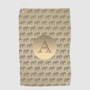 Elegant Monogrammed Gold Golf Towel