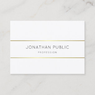 Elegant Monogrammed Gold White Template Modern Business Card