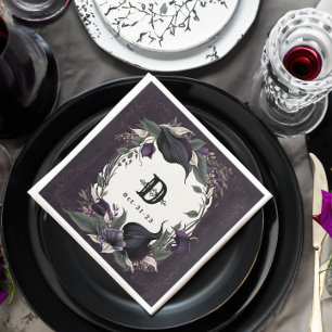 Elegant Monogrammed Gothic Wedding Napkin