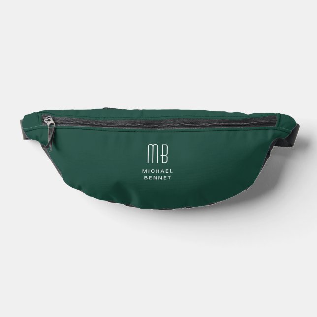 Elegant Monogrammed Green  Bum Bags (Lay Down)