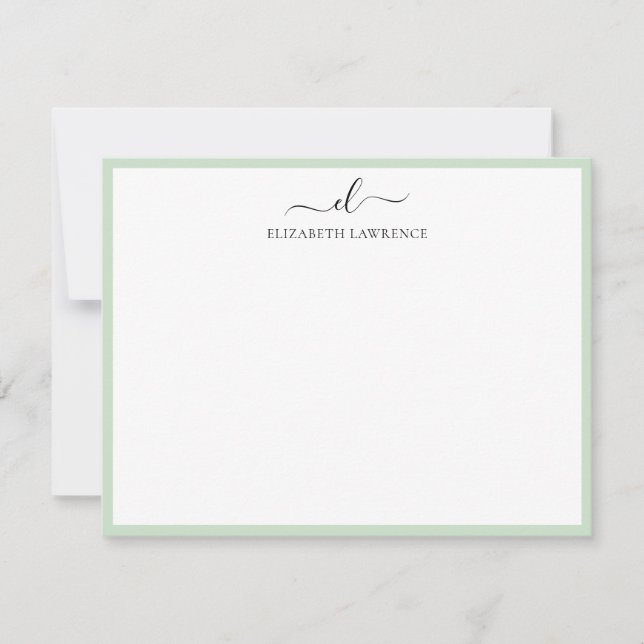 Elegant Monogrammed Handwritten Script  Card (Front)