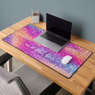 Elegant Monogrammed initial Colourful Glit Desk Ma Mat