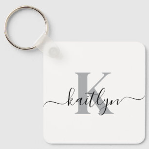 Elegant Monogrammed Key Ring