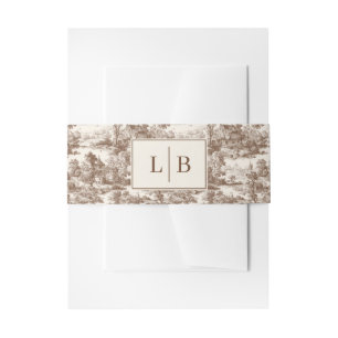 Elegant Monogrammed Landscape Scroll Invitation Belly Band