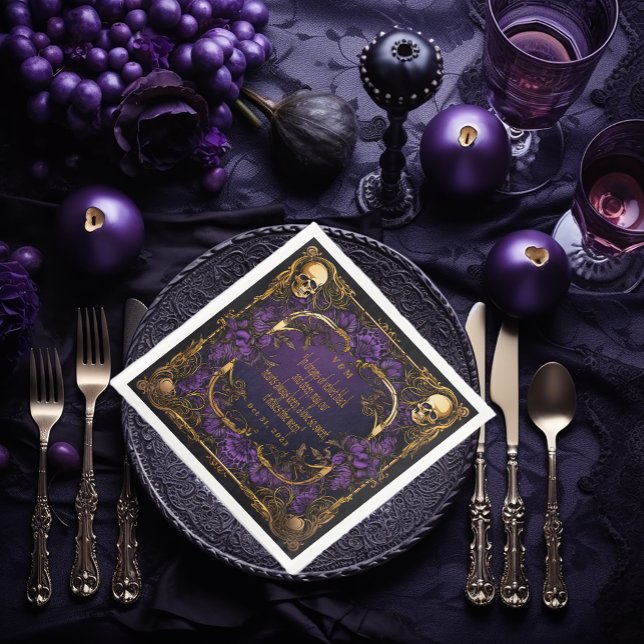 Elegant Monogrammed Love Spell Gothic Wedding Napkin (Creator Uploaded)