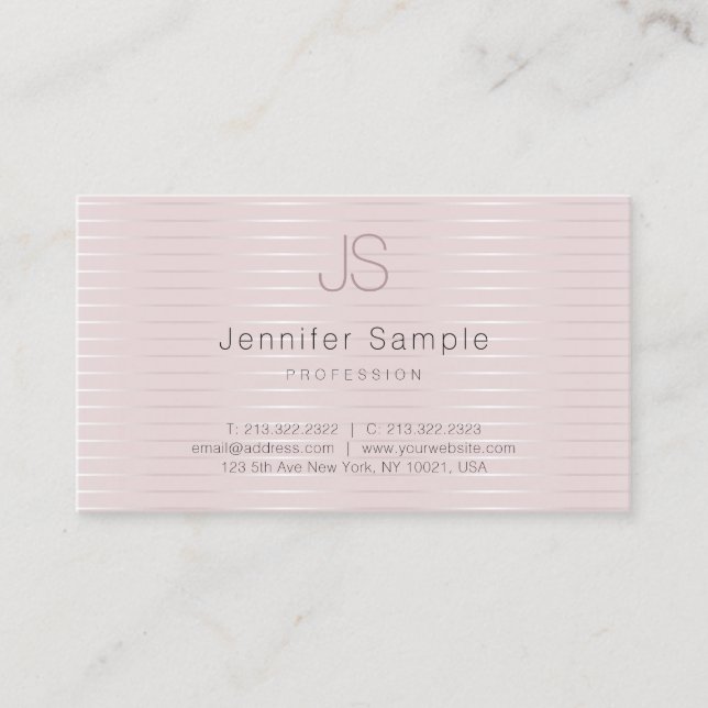 Elegant Monogrammed Modern Template Trendy Business Card (Front)