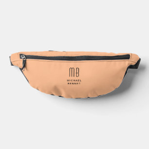 Elegant Monogrammed Peach Pink Bum Bags
