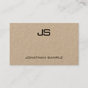 Elegant Monogrammed Real Kraft Paper Modern Business Card