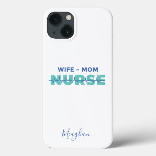 Elegant Monogrammed  Wife Mum Nurse iPhone 13 Case