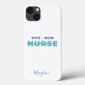 Elegant Monogrammed Wife Mum Nurse iPhone 13 Case