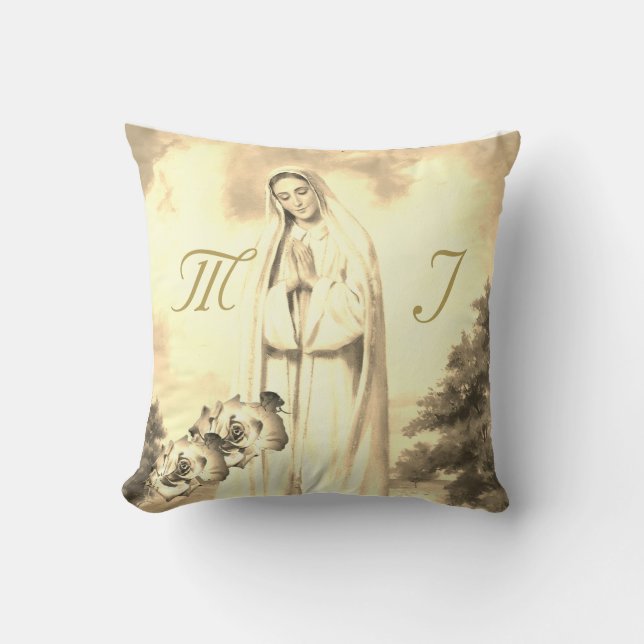 Elegant Monogrammed with Name  Rose Throw Pillow (Front)