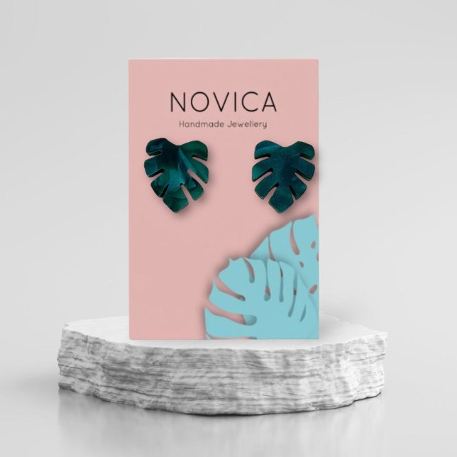 Elegant Monstera Leaf Earring Display Card (Creator Uploaded)