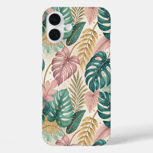 Elegant Monsteras Gold iPhone 16 Plus Case