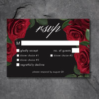 Elegant Moody Blood Red Roses Floral Dinner