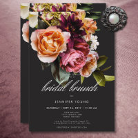 Elegant Moody Burgundy & Pink Floral Bridal Brunch