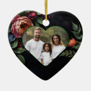 Elegant moody dark vintage floral ceramic tree decoration
