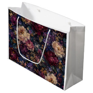 Elegant Moody Floral gothic Gift Wrap Large Gift Bag