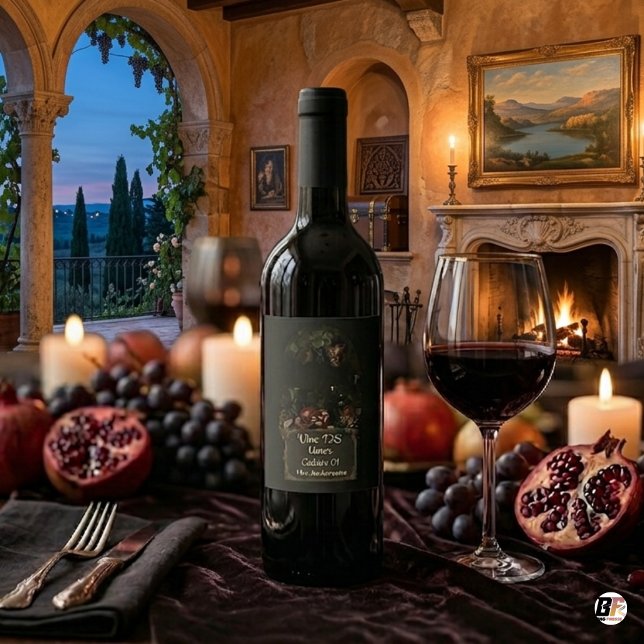 Elegant Moody Still Life Wedding Table Number Wine Label (Creator Uploaded)