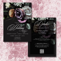 Elegant Moody Twilight Muted Floral Two Sided