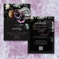 Elegant Moody Twilight Muted Floral Two Sided