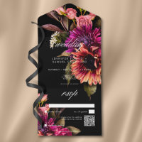 Elegant Moody Vibrant Sunset Floral QR Code