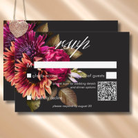 Elegant Moody Vibrant Sunset Floral QR Code