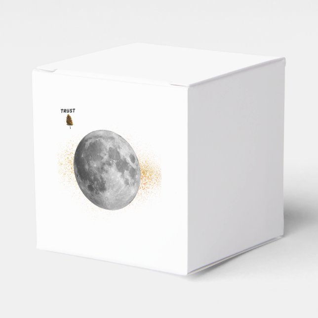 Elegant Moon and Starry Night Favour Box (Front Side)