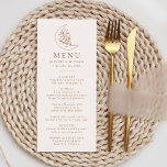 Elegant Moon and Stars Terracotta Wedding Menu<br><div class="desc">Designed to coordinate with our Elegant Botanical Moon and Stars wedding collection,  this boho wedding menu features a terracotta line art illustration of a moon adorned with stars and foliage set against a cream background. Personalise the moon wedding menu with your names,  wedding date,  and curated menu offerings.</div>