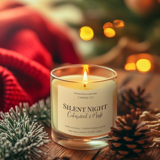 Elegant Moon & Stars Custom Holiday Candle Label (Creator Uploaded)
