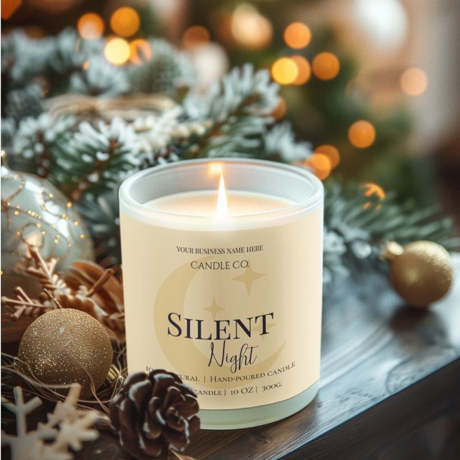 Elegant Moon & Stars Custom Holiday Candle Label (Creator Uploaded)