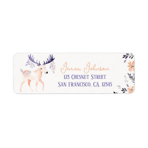 Elegant Moose Boho Peach Lavender Floral Design - 