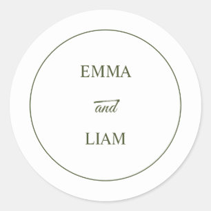 Elegant morden classic Wedding Monogram Sticker