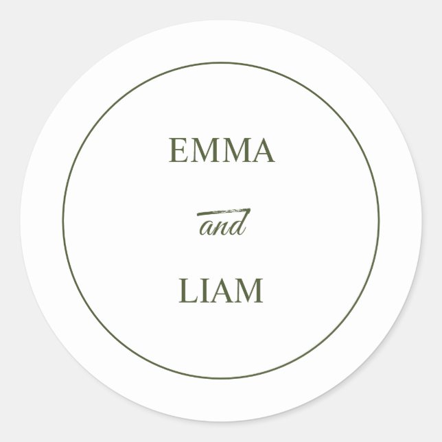Elegant morden classic Wedding Monogram Sticker (Front)