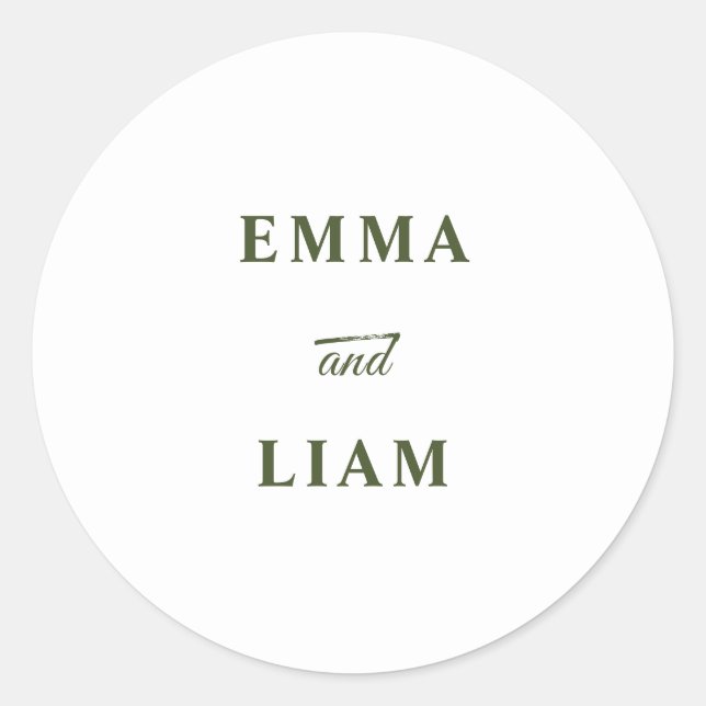 Elegant morden classic Wedding Monogram Sticker (Front)