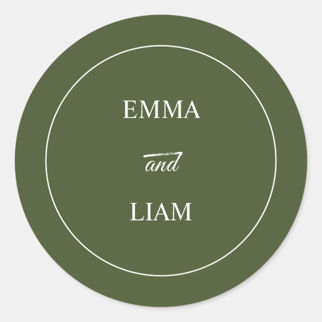 Elegant morden classic Wedding Monogram Sticker (Front)