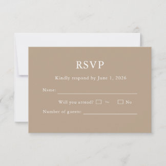 Elegant morden script classic RSVP Card Editable