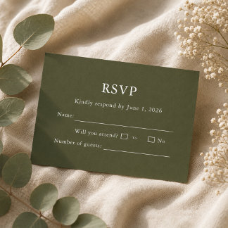 Elegant morden script classic RSVP Card Editable