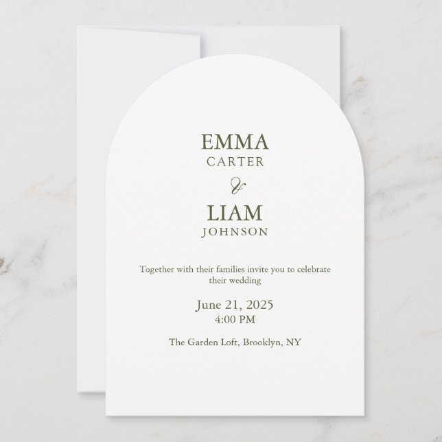 Elegant morden script classic wedding Invitation (Front)