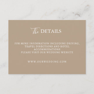 Elegant morden script wedding enclosure card