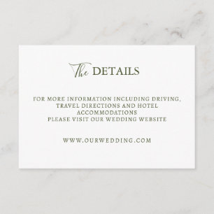 Elegant morden script wedding enclosure card