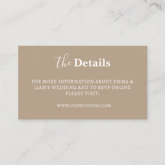 Elegant morden Wedding Details Enclosure Cards