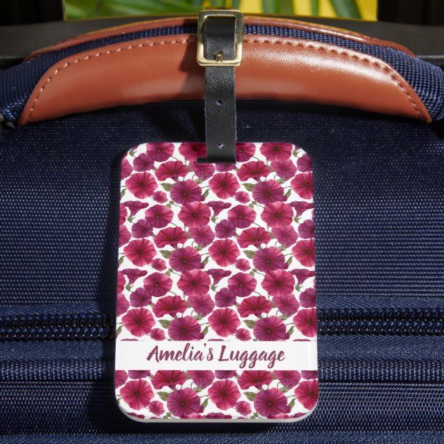 Elegant Morning Glory Pattern Luggage Tag (Front Insitu 2)